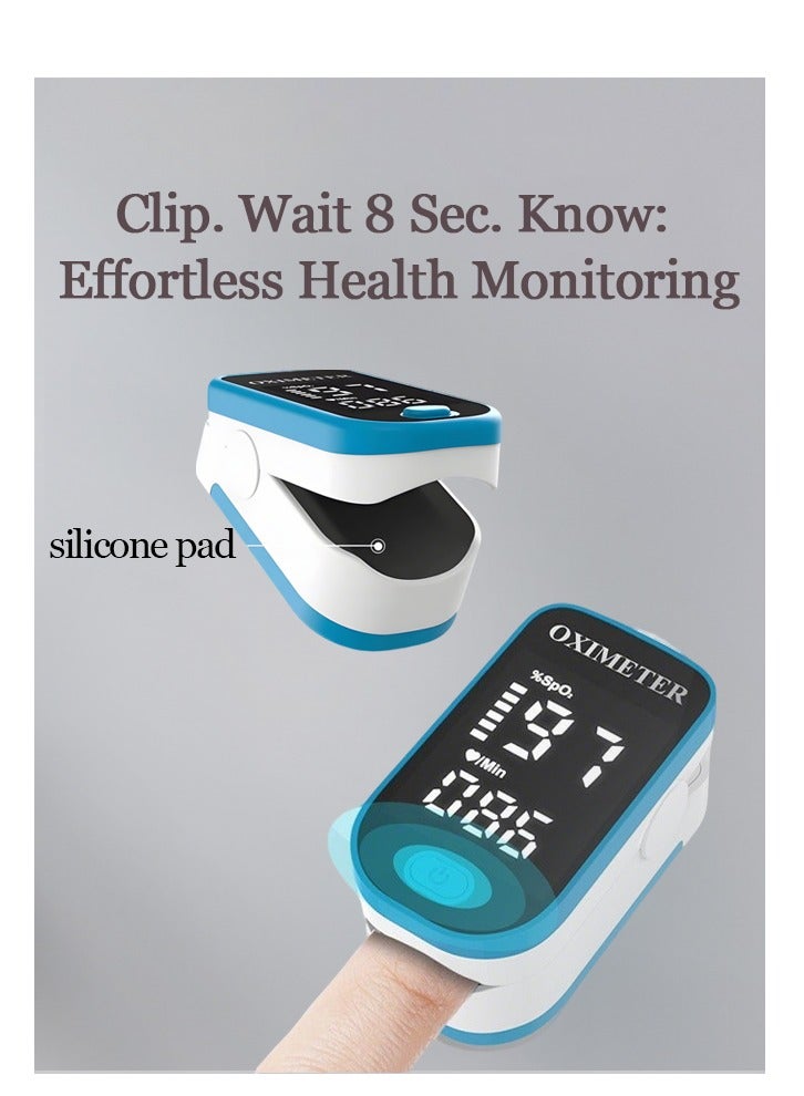 أوجا مقياس التأكسج النبضي | مقياس التأكسج النبضي للإصبع، شاشة LED محمولة لمراقبة معدل ضربات القلب وتشبع الأكسجين في الدم | صغير الحجم وخفيف الوزن - Image 4