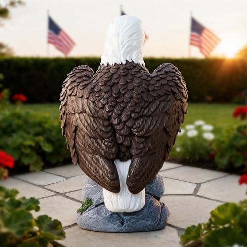 YDKOJGW American Bald Eagle Garden Statue with Solar LightOutdoor Decor SculpturePerfect for PatioYardPorchBalconyDistinctive Bald Eagle Home Decor250 Anniversary USA Gift for Men Father - Image 3