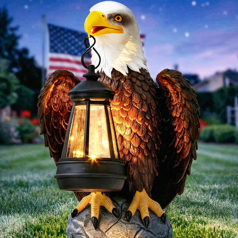 YDKOJGW American Bald Eagle Garden Statue with Solar LightOutdoor Decor SculpturePerfect for PatioYardPorchBalconyDistinctive Bald Eagle Home Decor250 Anniversary USA Gift for Men Father - Image 2