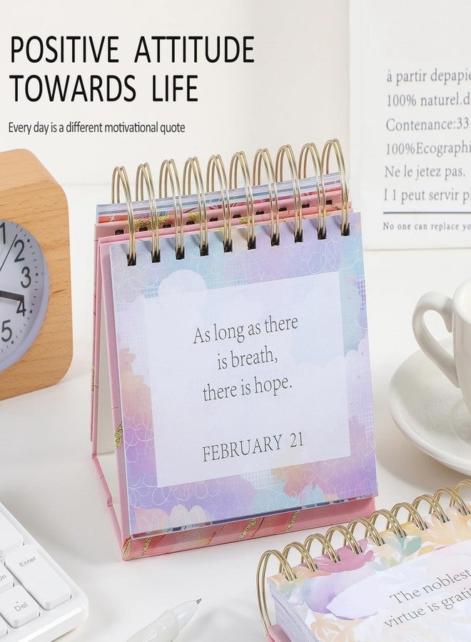 emmoolife Daily Flip Calendar with Inspirational Quotes - Motivational Perpetual Calendar Desk Office Home Decor for Women, Gifts Desk Accessories for Girls Positive Affirmations - Image 3