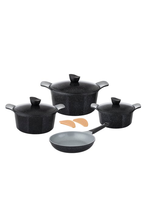 9-piece cookware set made of high-quality granite with Korean materials and specifications and Saudi industry