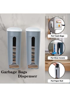 KASTWAVE Plastic Bag Holder, 2 Pcs Wall Mount Plastic Bag Organizer, Durable Plastic Grocery Bag Saver, Trash Bag Dispenser Under The Sink, Grocery Shopping Bags Saver For Kitchen Cabinet Door  - Image 5