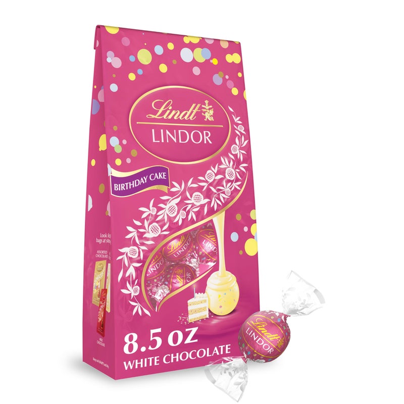Lindt LINDOR Birthday Cake White Chocolate Truffles White Chocolate Candy with Smooth Melting Truffle Center 85 oz - Image 3