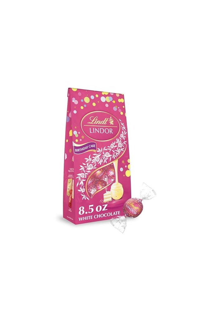 Lindt LINDOR Birthday Cake White Chocolate Truffles White Chocolate Candy with Smooth Melting Truffle Center 85 oz - Image 1