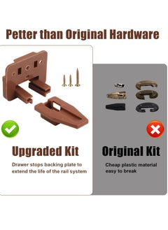 Y&D 5 Pack Drawer Guide Kit, for Kenlin Rite-Trak II Plastic Slides Track Replacement Furniture Parts Center Mount Drawer, Dressers and Nightstand Systems  - Image 5