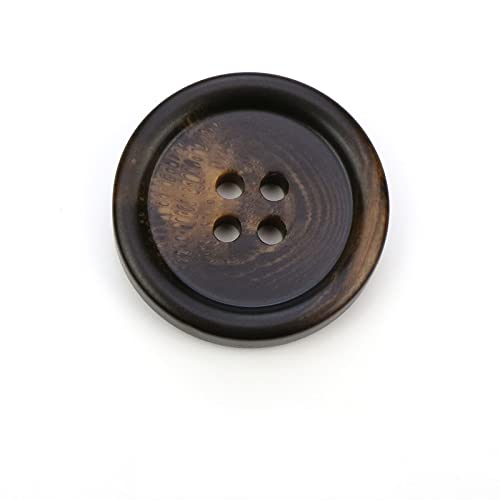vingol 10 PCS 4 Holes Round Pattern Resin Buttons Flatback Sewing Button Favorite Findings Basic Buttons for Clothing Arts Crafts Projects DIY Decorations Sewing Accessories (11#Coffee, 18 mm) - Image 1
