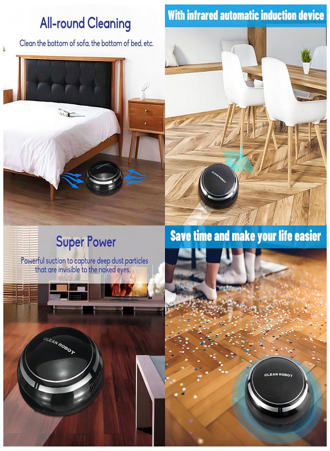 Zikra مكنسة روبوتية، روبوت أرضي ذكي تلقائي، تصميم نحيف وخفيف، قابلة للشحن عبر USB، لتنظيف السجاد، الأرضيات الخشبية، وشعر الحيوانات الأليفة، مكنسة تلقائية صغيرة تعمل بالاستشعار - Image 3