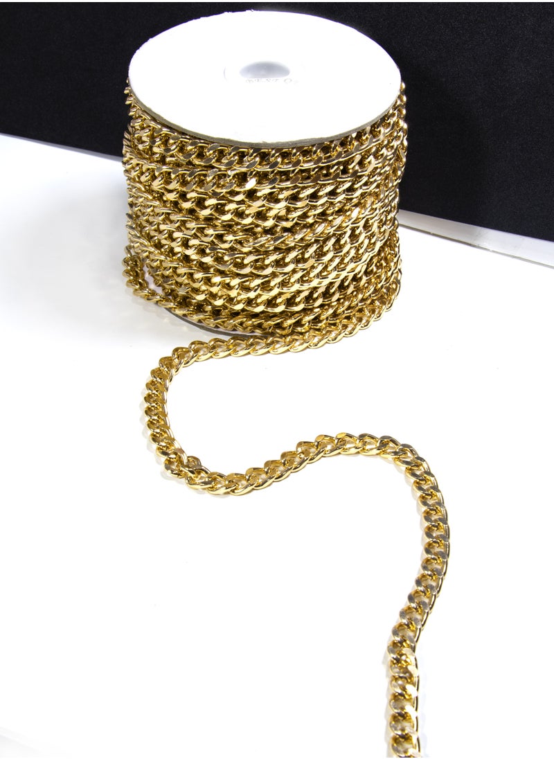 Generic 20m Heavy-Duty Gold-Plated Curb Chain, 9mm Wide - Ideal for Bag Straps, Jewelry Making, and DIY Crafts  - Image 2
