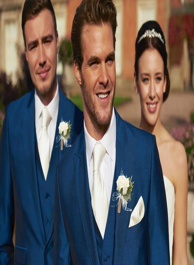 DearHouse 2Pcs Boutonniere Buttonholes Rose Corsage, Groom Groomsman Best Man and Girl Brides Rose Wedding Flowers Accessories Prom Suit Decoration - Image 5