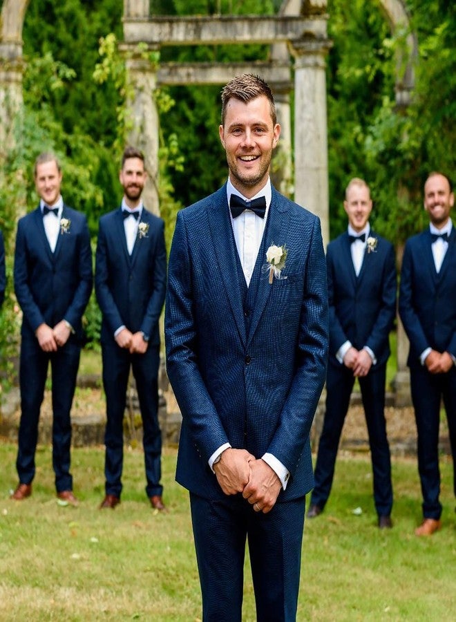 DearHouse 2Pcs Boutonniere Buttonholes Rose Corsage, Groom Groomsman Best Man and Girl Brides Rose Wedding Flowers Accessories Prom Suit Decoration - Image 2