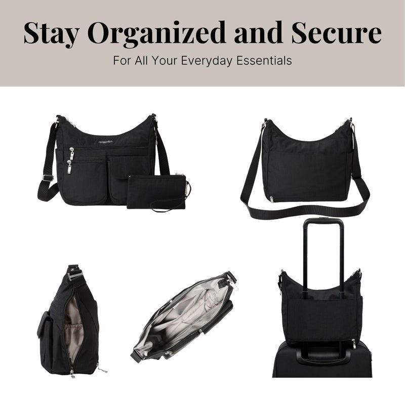 Baggallini Everywhere Bagg - Hobo Crossbody Bag for Women with RFID Wristlet – Water-resistant Travel Bag - Image 5