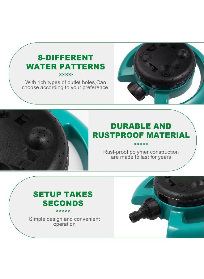 Generic Lawn Water Sprinkler, 8,Pattern Turret Sprinkler for Small Areas, Multipurpose Yard Irrigation System for Grass  - Image 4