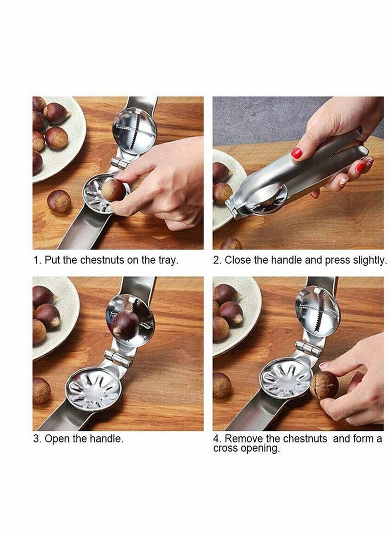 KASTWAVE Nutcracker Chestnut Clip, Nut Cracker Sheller Walnut Pliers, 304 Stainless Steel Chestnut Opener, Multifunctional Kitchen Tools for Dried Fruit  - Image 4