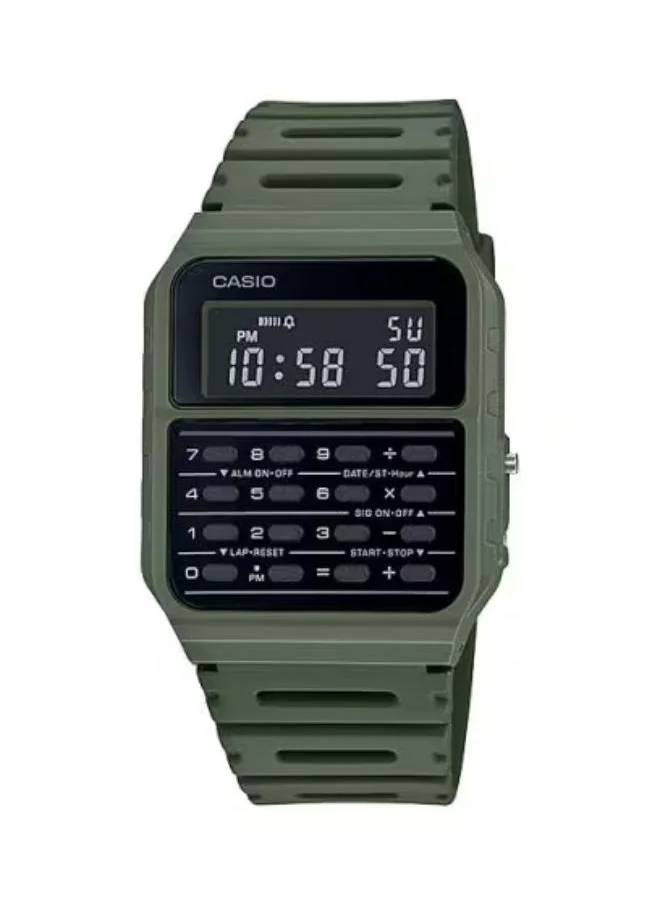 كاسيو Unisex Digital Display Watch With Green Resin Strap - CA-53WF-3BDF