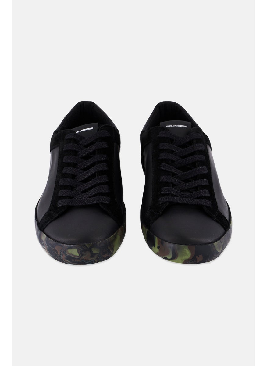 Karl Lagerfeld Men Brand Logo Lace Up Casual Sneakers, Black Combo  - Image 4