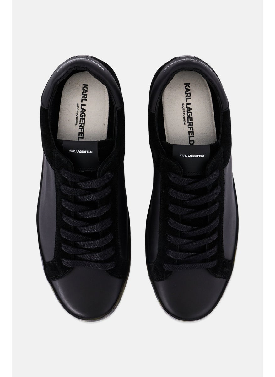 Karl Lagerfeld Men Brand Logo Lace Up Casual Sneakers, Black Combo  - Image 3