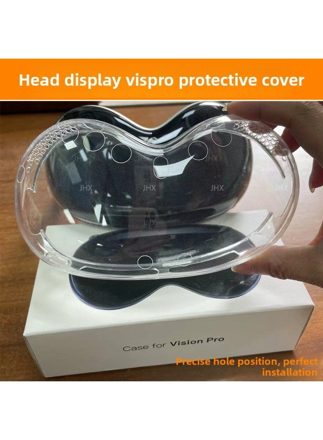 For Apple VR Head Display Protective Cover For Apple Vision Pro Protective Cover Transparent Anti-drop Protective Case-Specifications:Fine Hole Transparent Black + Packaging Box