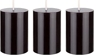 MEGA CANDLES Mega Candles 3 pcs Unscented Black Round Pillar Candle, Hand Poured Premium Wax Candles 2 Inch x 3 Inch, - Image 1