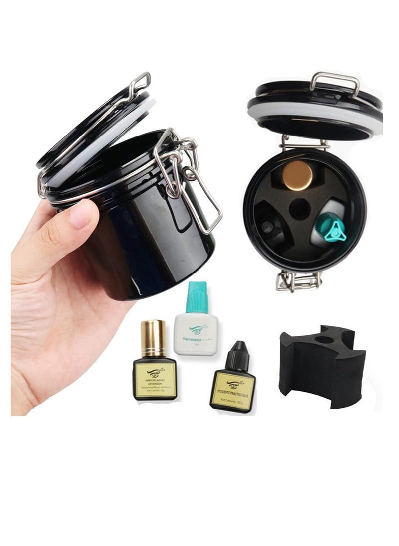 Excefore - Eyelash Glue Storage Tank, Activated Carbon Sealed Leak-proof Jar Container for Lash Extension Extension, Grafting Eyelash Supplies - Image 1