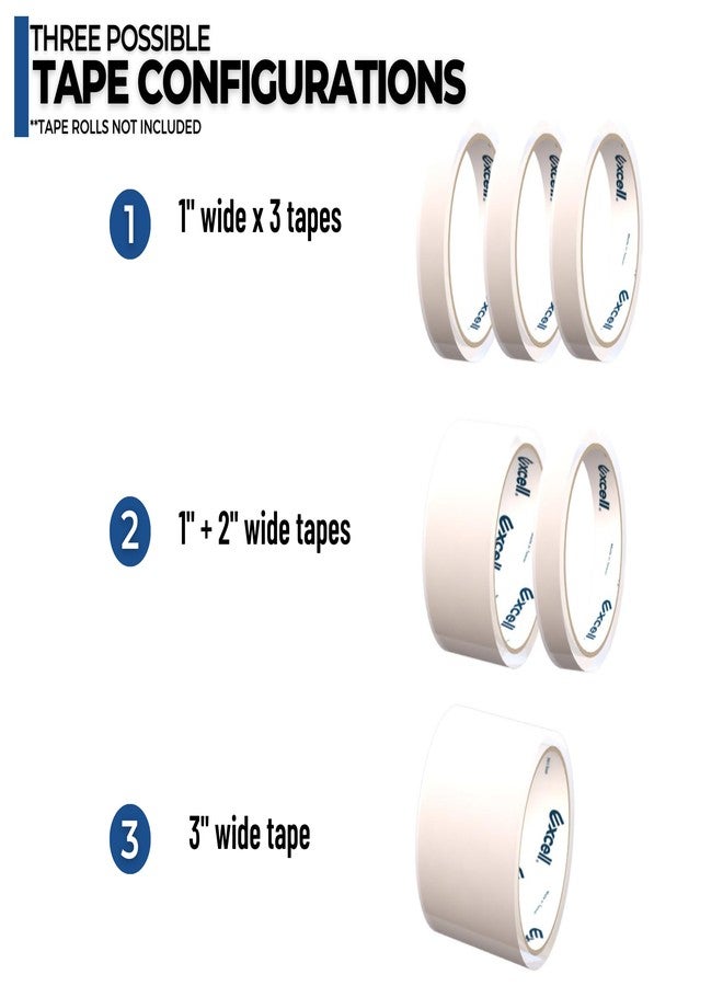 ICO Excell 2-Pack Triple Premium Extra Wide Metal Multi-Rolls Desktop Tape Dispenser, ET-13371, 3 inch Wide, 3 inch Core, Pack of 2 - Image 4