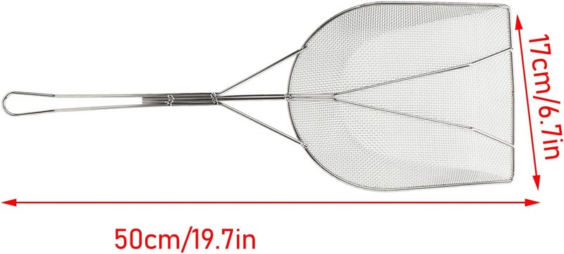 Matte anti slip finish Skimmer Slotted Spoon Long Handle, Stainless Steel Skimmer Strainer Frying Spoon Fryer Scoop Slotted Spatula for Home Kitchen Restaurant Commercial (L) Elegant appearance - Image 2