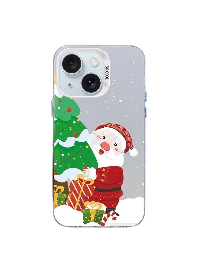 S-TOP Case For iPhone 15 Christmas Series PC Full Coverage Pattern Phone Case - Image 1