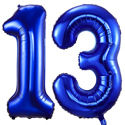 BBPOOL Navy Blue 13 Balloon Numbers40 Inch Dark Blue 13 or 31 Birthday Balloons Large Foil Mylar Balloons Number 13 for Birthday Party Anniversary Decorations - Image 1