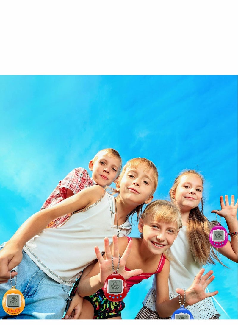 Barakah 4 قطع لعبة مفاتيح إلكترونية رقمية للحيوانات الأليفة الافتراضية لعبة مفاتيح رقمية حنين للحيوانات الأليفة الرقمية القديمة جهاز لعبة إلكترونية محمولة مع حلقة مفاتيح للأولاد والبنات - Image 5