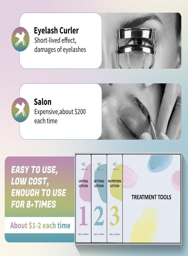 PERMANIA مجموعة رفع الرموش الكورية من PERMANIA، تصميم أنبوب سهل التطبيق لمجموعة تثبيت الحواجب، للحصول على نتائج طبيعية ورفع وتجعيد فوري مع تعليمات مفصلة (مع بلسم الغراء) - Image 5