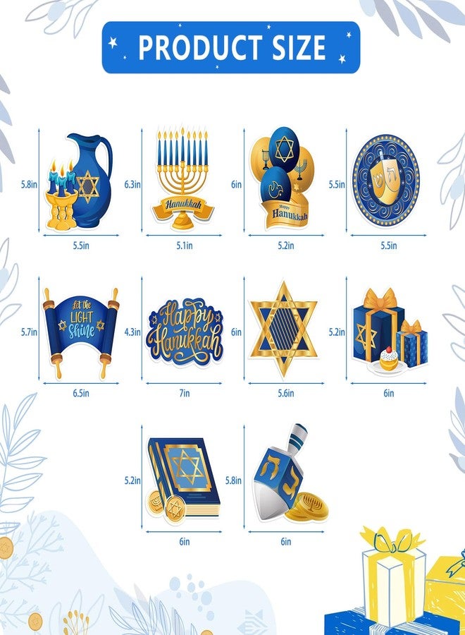 WEEPA 36 Pcs Hanukkah Decorations Hanging Swirls Chanukah Ceiling Swirls Hanukkah Cutouts Foil Hanging Spiral Decorations for Chanukah Party - Image 2
