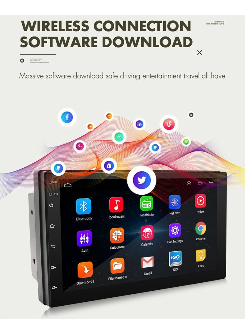 Furtey - 7 Inch Car Bluetooth Stereo Receiver , MP5 Player , PND car navigation , FM Radio , Touch Screen Support Carplay , GPS Navigation , 1+16GB , Support Android and iPhones , Reverse Image - Image 1