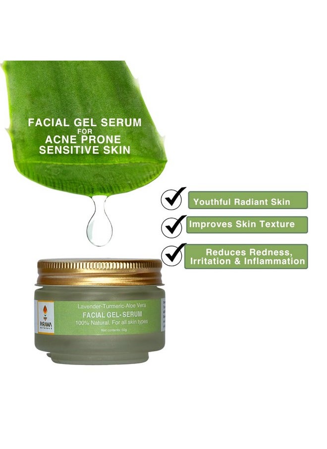 PARAMA NATURALS Lavenderturmeric Aloe Vera Facial Gel Serum 50G Hydrate Moisturize Even Skin Tone For Acneprone Sensitive Skin.  - Image 2