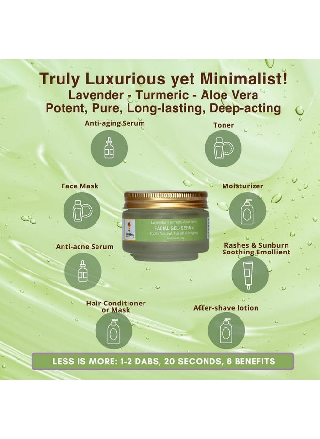 PARAMA NATURALS Lavenderturmeric Aloe Vera Facial Gel Serum 50G Hydrate Moisturize Even Skin Tone For Acneprone Sensitive Skin.  - Image 3