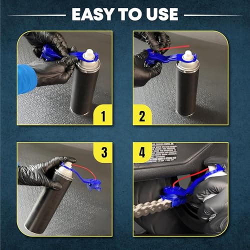 MIKANIX Motorcycle Chain Oiler Spray Attachment for Chains I Universal Chain Lubrication Tool for Bike Maintenance I Fits Any Chain Lube Can I Nozzle Sprayer Dispenser (Blue) - Image 3