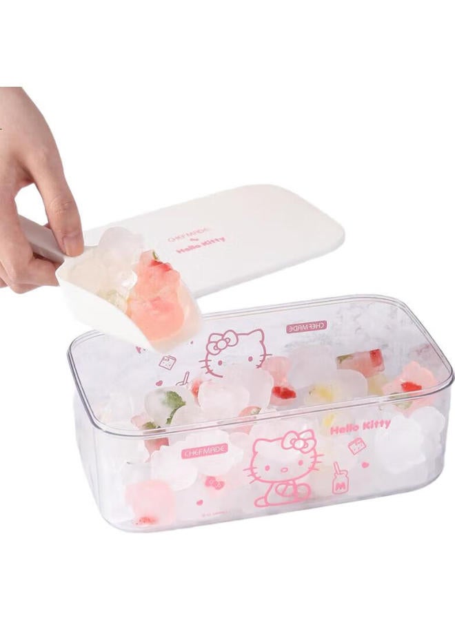 Learn To Cook Hellokitty Cartoon Silicone Ice Cube Tray Mold With Lid, Freezer Tray, Ice Cube Mold, Storage Container, Ice Cream Mold - Image 3
