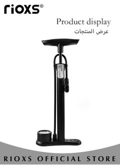 RIOXS Bike Floor Pump With Gauge,Universal High-pressure Inflatable Tube Pump,Bicycle Tire Pump With 15 Pcs Adapter Nozzle Accessories,Inflator For MTB BMX Tires, Balls, Balloons, Inflatables,Cycling Pumps For Indoor Outdoor Use  - Image 3