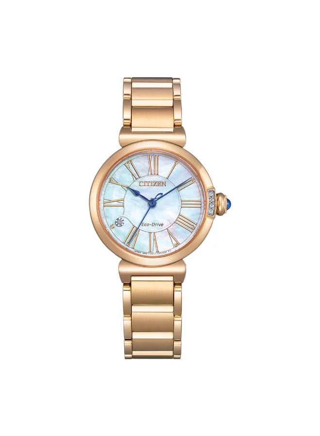 CITIZEN Women's Stainless Steel with Rose Gold Plating Strap Eco-Drive Standard Watch EM1063-89D - 29.5 mm