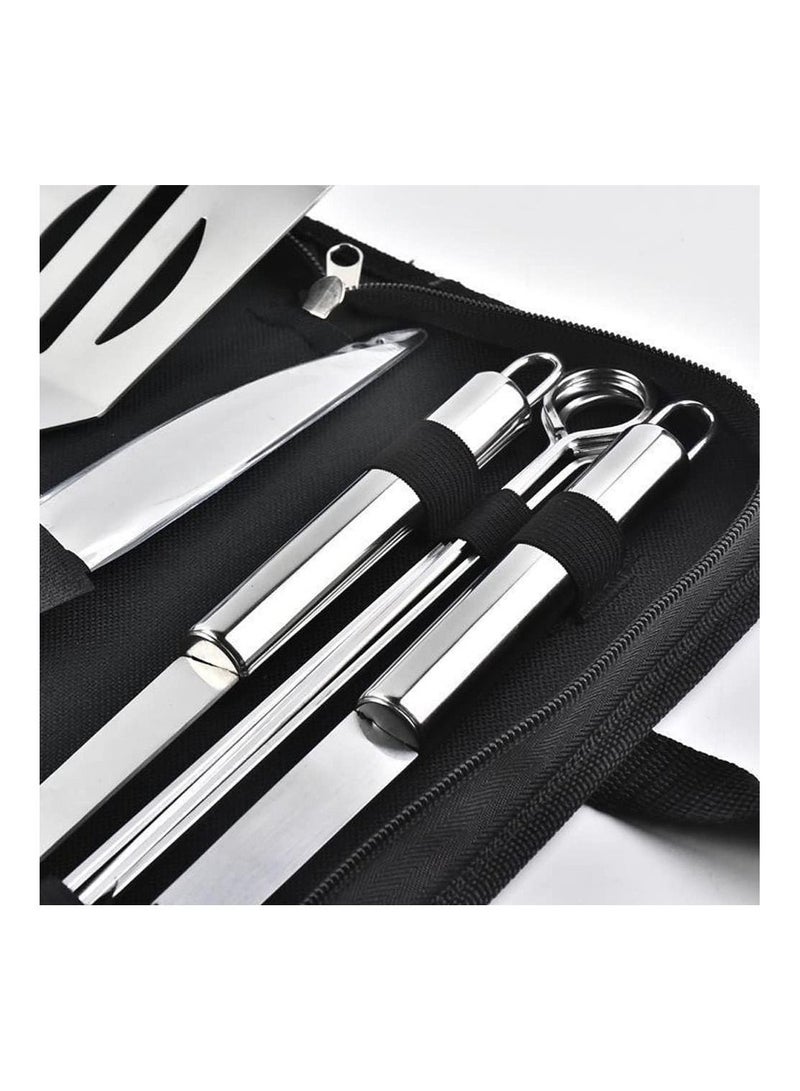 بلومنغ تايم طقم أدوات شواء من الفولاذ المقاوم للصدأ 9 قطع فضي / أسود - Image 5