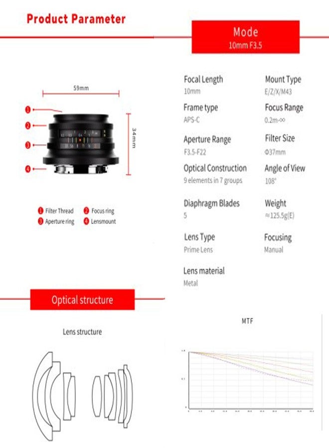 7artisans 10mm F3.5 Ultra Wide Angle APS-C Mirrorless Cameras Lens for Sony E-Mount,Great for Vlogging & Selfies,Compact & Lightweight,for Video,Travel - Image 2