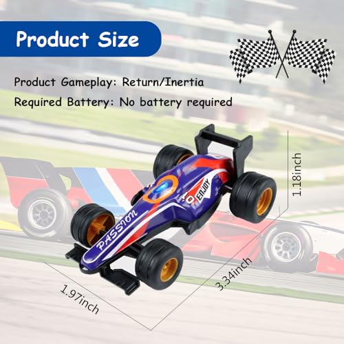 Weesdsio 12Pcs F1 Formula Pull Back Cars Toy Number Stickers 332112 Inch Matchbox Cars Crash Resistant Inertia Toy Car Race Cars Toy for Kids Birthday Party Favors - Image 5