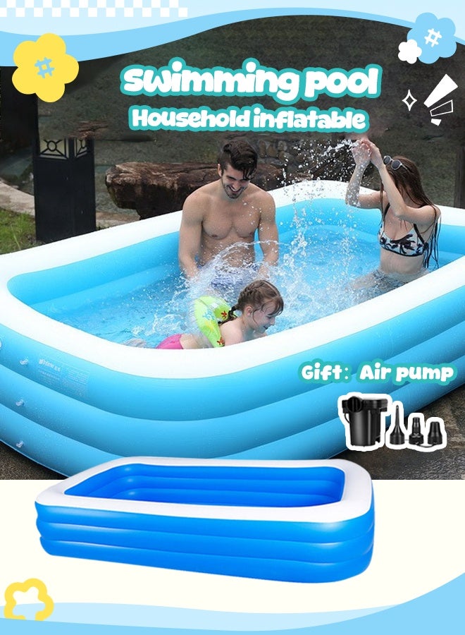 Superior Strength And Longer Durability Sturdy Rectangular Unisex Frame Swimming Pool Summer Fun Water Play 210x140x60 cm  - Image 4