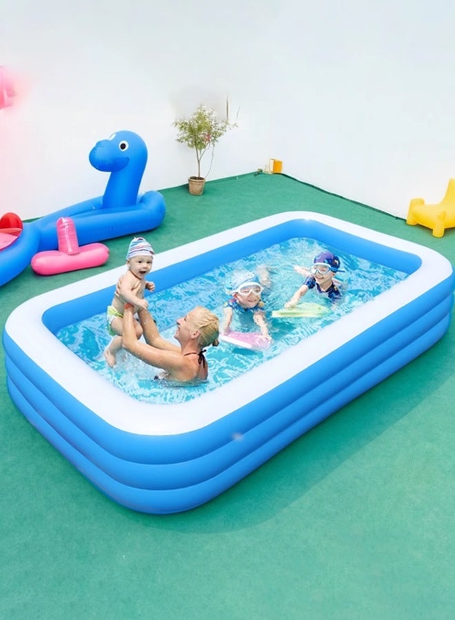 Superior Strength And Longer Durability Sturdy Rectangular Unisex Frame Swimming Pool Summer Fun Water Play 210x140x60 cm  - Image 2