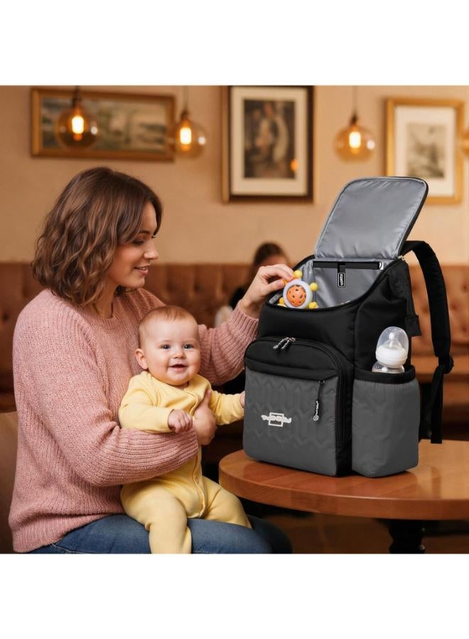 Petit Bebe Allure Baby Diaper Bag - Grey - Image 2