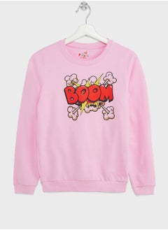 Girls Text Printed Sweatshirt