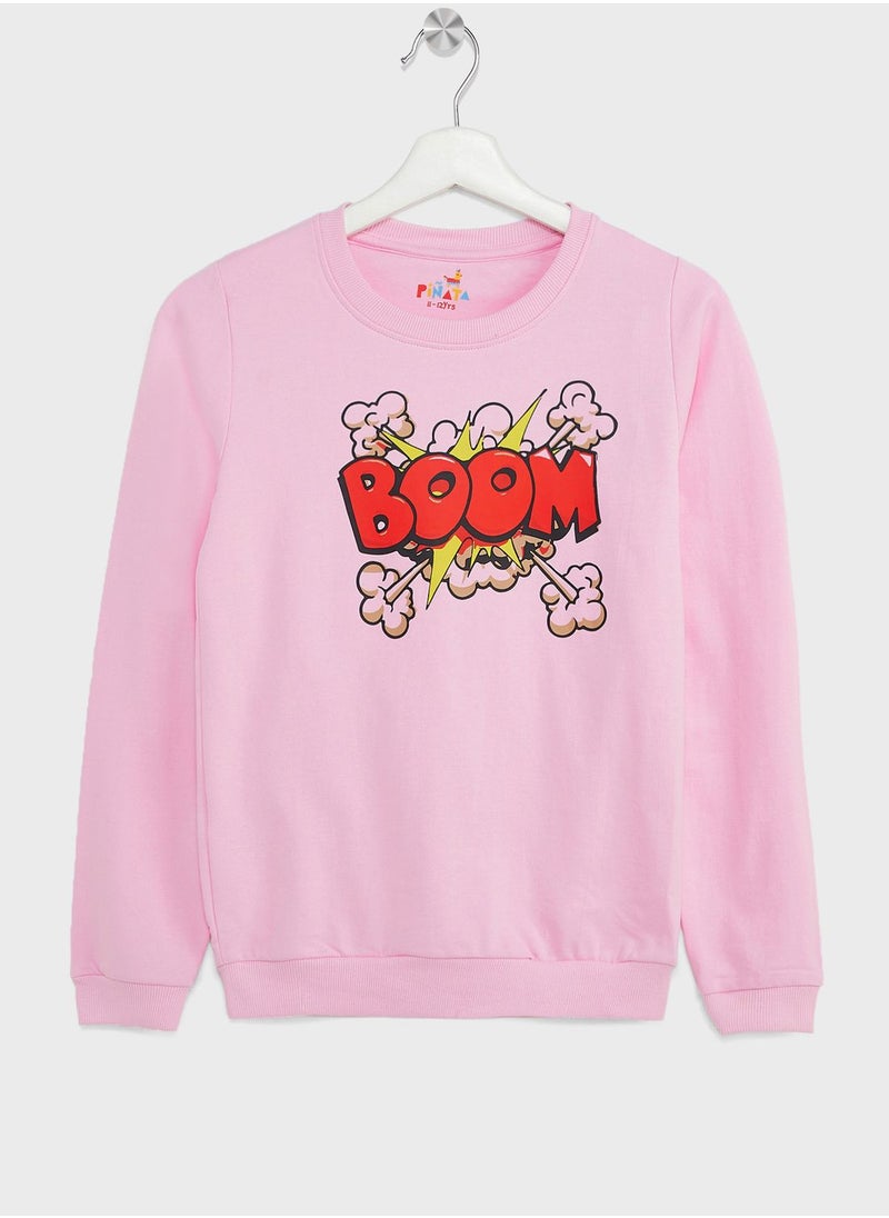 Pinata - Girls Text Printed Sweatshirt - Image 1
