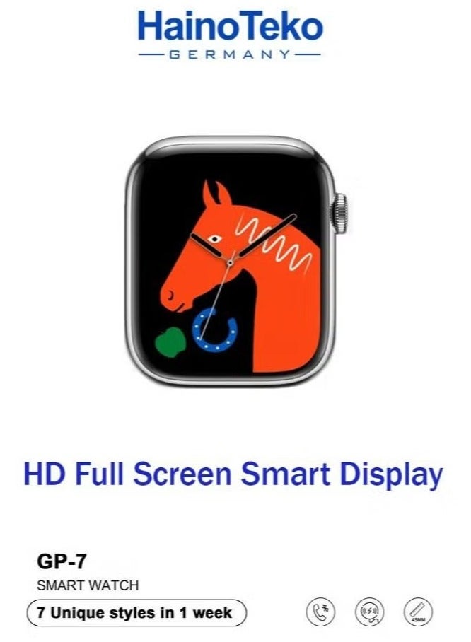 Haino Teko GP 7 Smart Watch with Seven Set Straps & Wireless Charger | Premium Smartwatch for Men & Women | Fitness Tracker, Heart Rate Monitor, 1.5" HD Display, Long Battery Life, Notifications & More  - Image 3