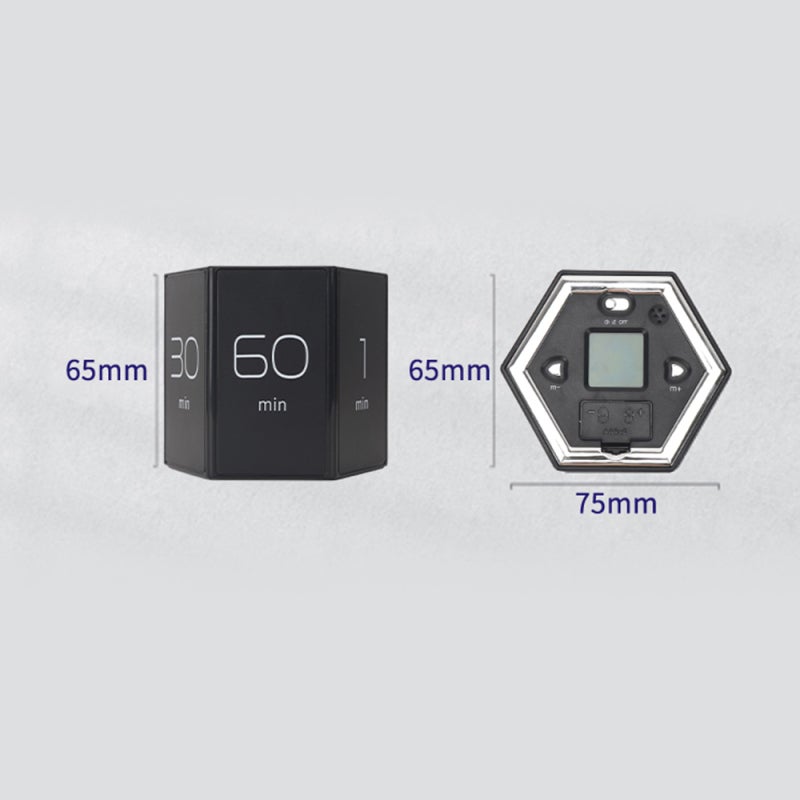 Cube Timer 7.5x6.5x6.5cm White Customizable Timing Options - Compact And Convenient Productivity Timer For Home Office School On-the-go Time Management - Image 2