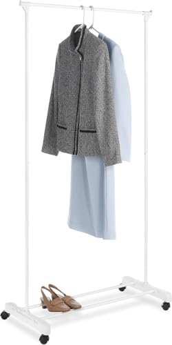 Whitmor Rolling Garment Rack White STORAGE - Image 1