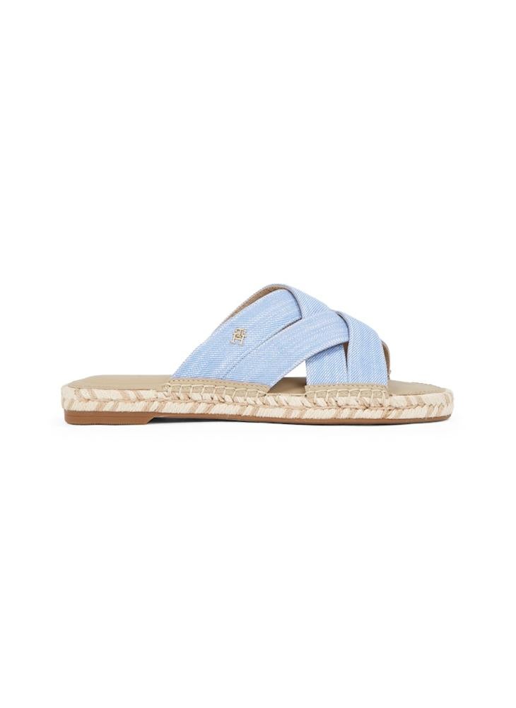 TOMMY HILFIGER - CHAMBRAY ESPADRILLE MULES - Image 1