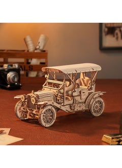Robotime Mc801 Vintage Car 3D Puzzle 3D Wooden Puzzle Retro Car Model Kits To Build For Adults Gift For Antique Car Lovers Aesthetic Home Decor  - Image 1